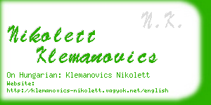 nikolett klemanovics business card